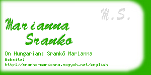 marianna sranko business card